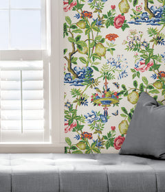 Shantung Garden P&S Wallpaper in a room setting