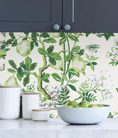 Shantung Garden P&S Wallpaper in a room setting