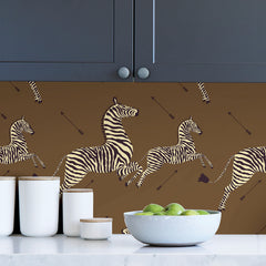 Zebra Safari P&S Wallpaper in a room setting