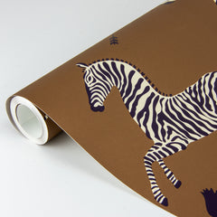 Zebra Safari P&S Wallpaper pattern close-up