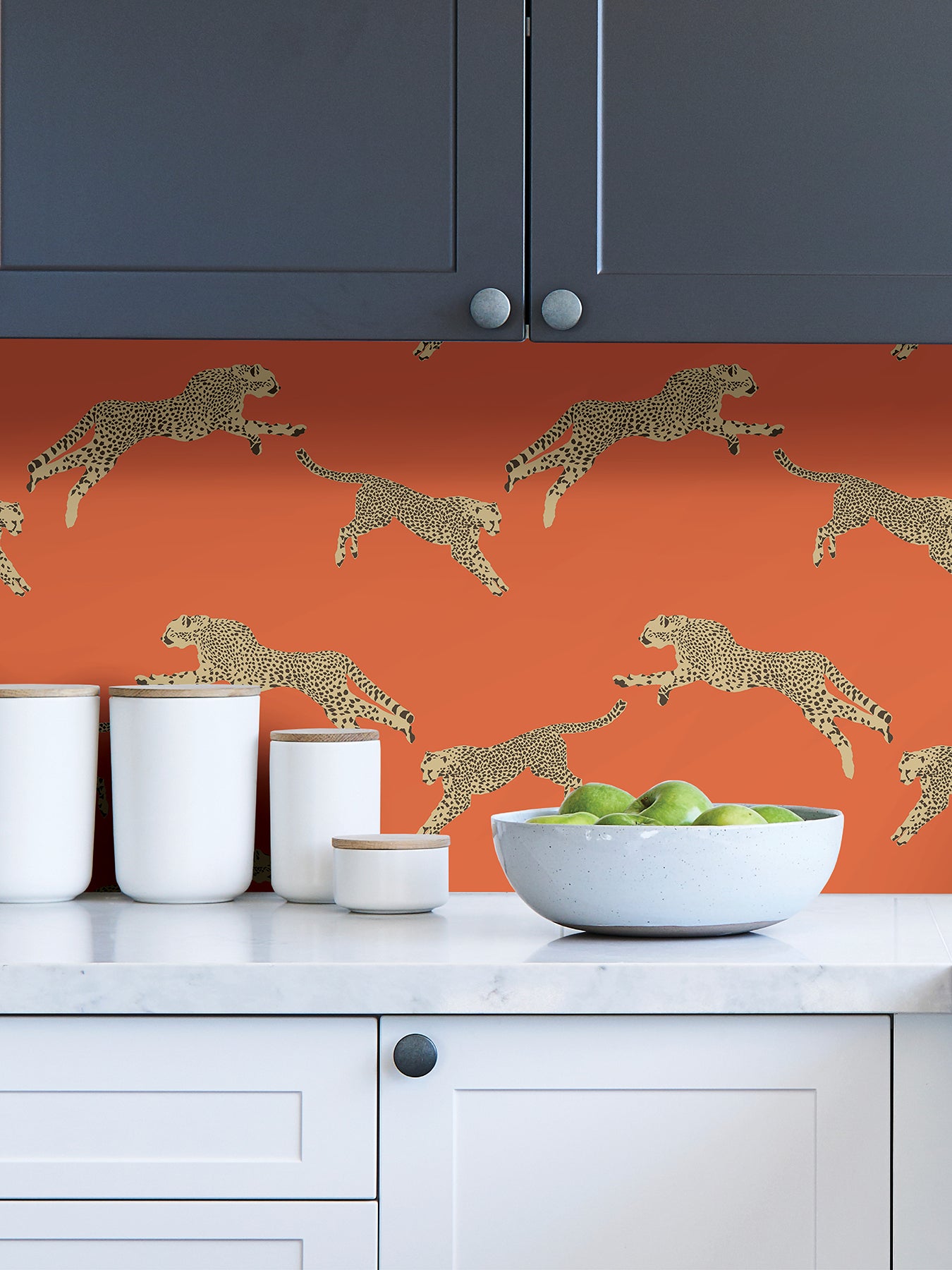 Leeping Cheetah Peel and Stick Wallpaper in a room setting