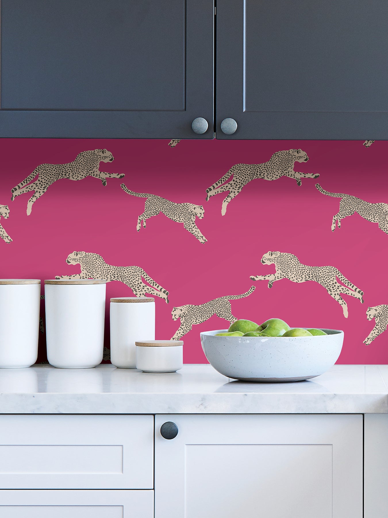 Leeping Cheetah Peel and Stick Wallpaper in a room setting