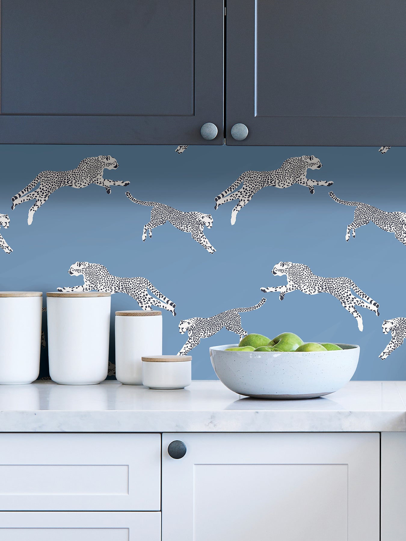 Leeping Cheetah Peel and Stick Wallpaper in a room setting