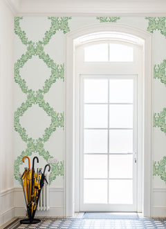 Wreath P&S Wallpaper in a room setting