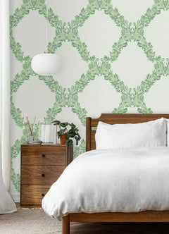 Wreath P&S Wallpaper in a room setting