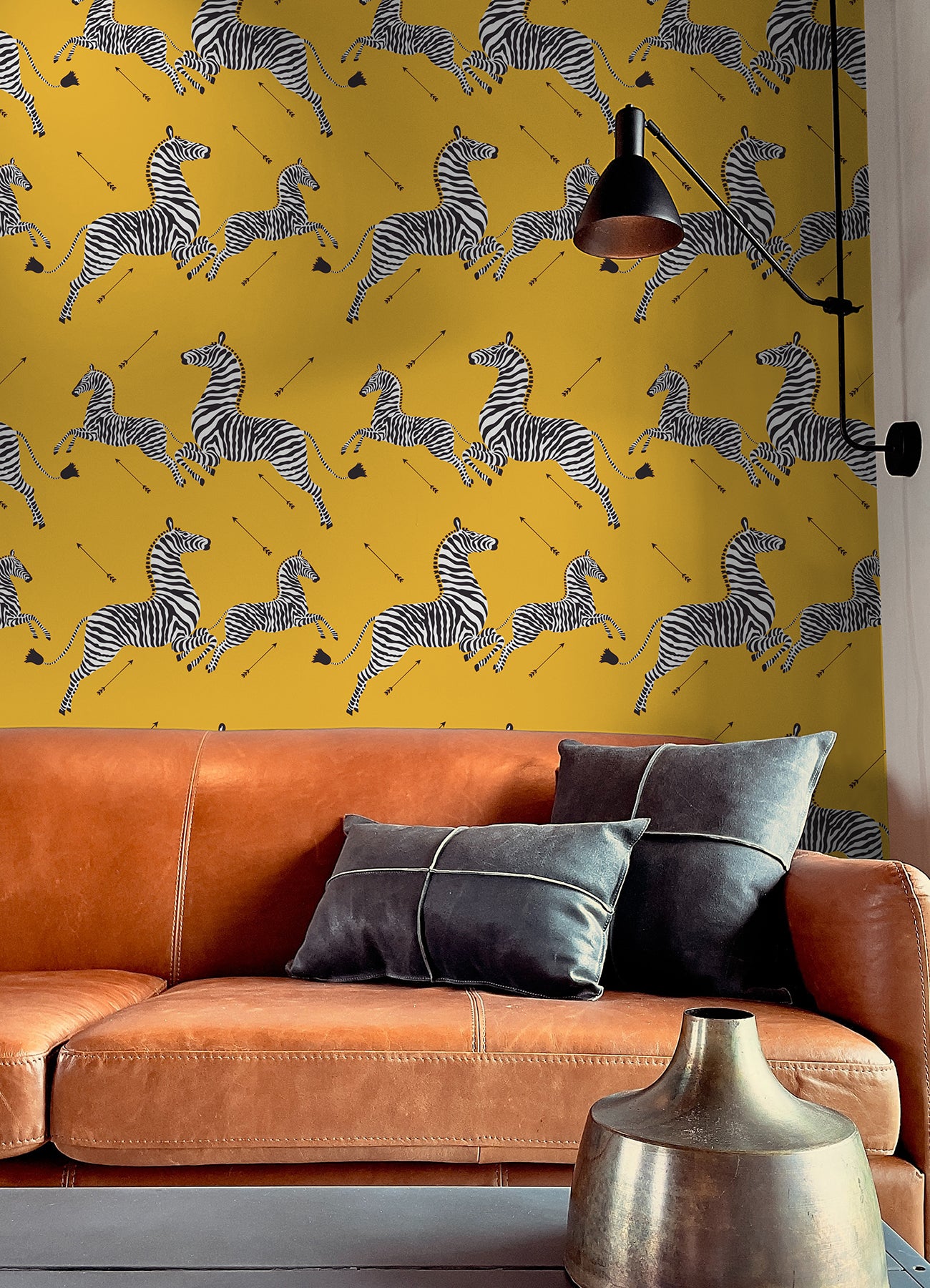 Zebra Safari P&S Wallpaper in a room setting