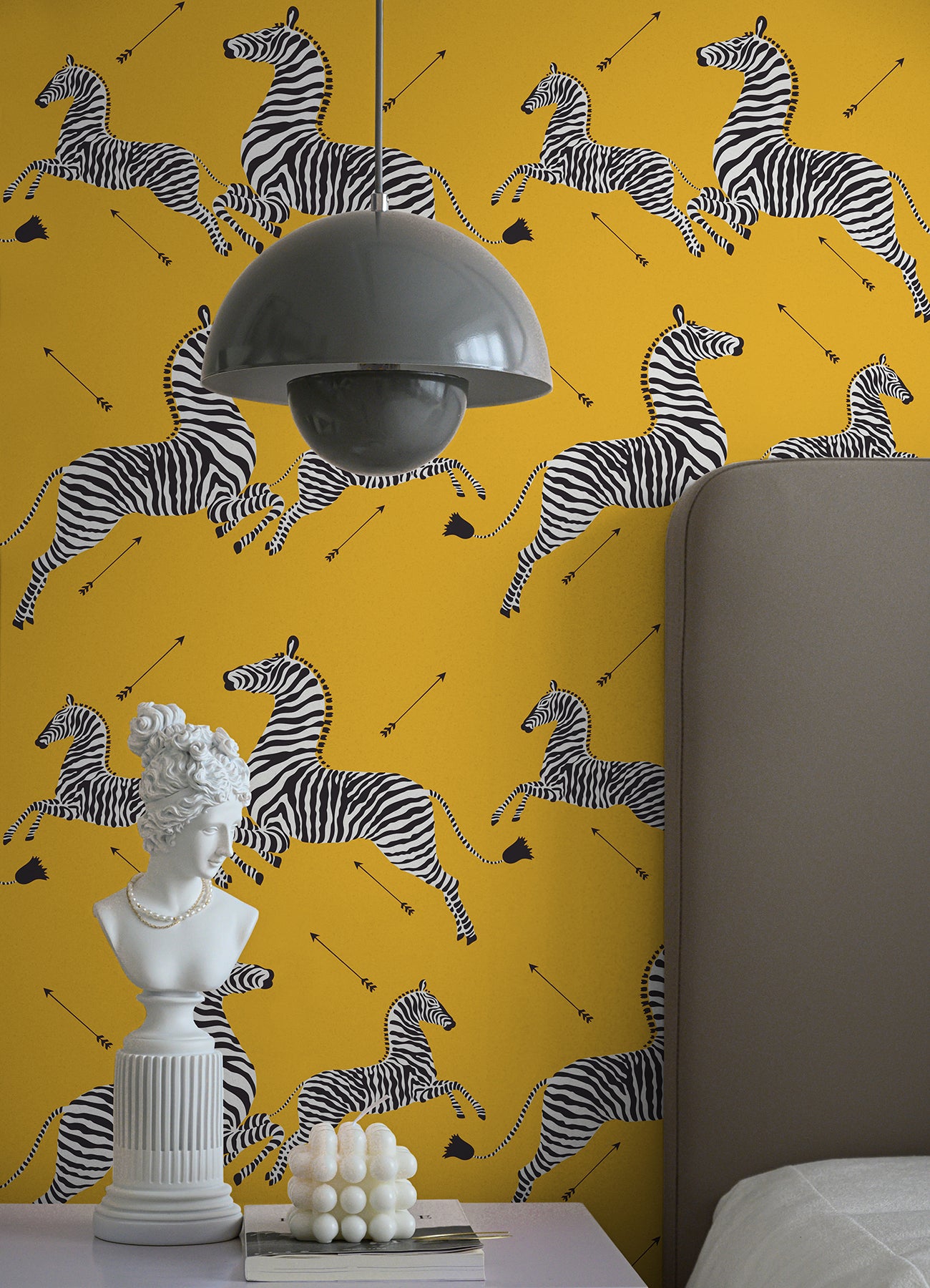 Zebra Safari P&S Wallpaper in a room setting