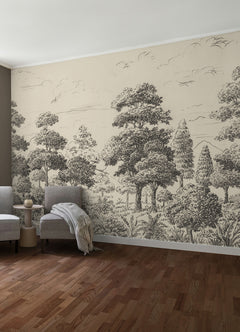 Sylva P&S Wall Murals in a room setting