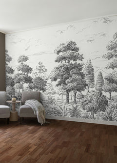 Sylva P&S Wall Murals in a room setting