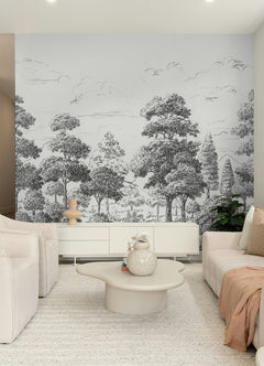 Sylva P&S Wall Murals in a room setting
