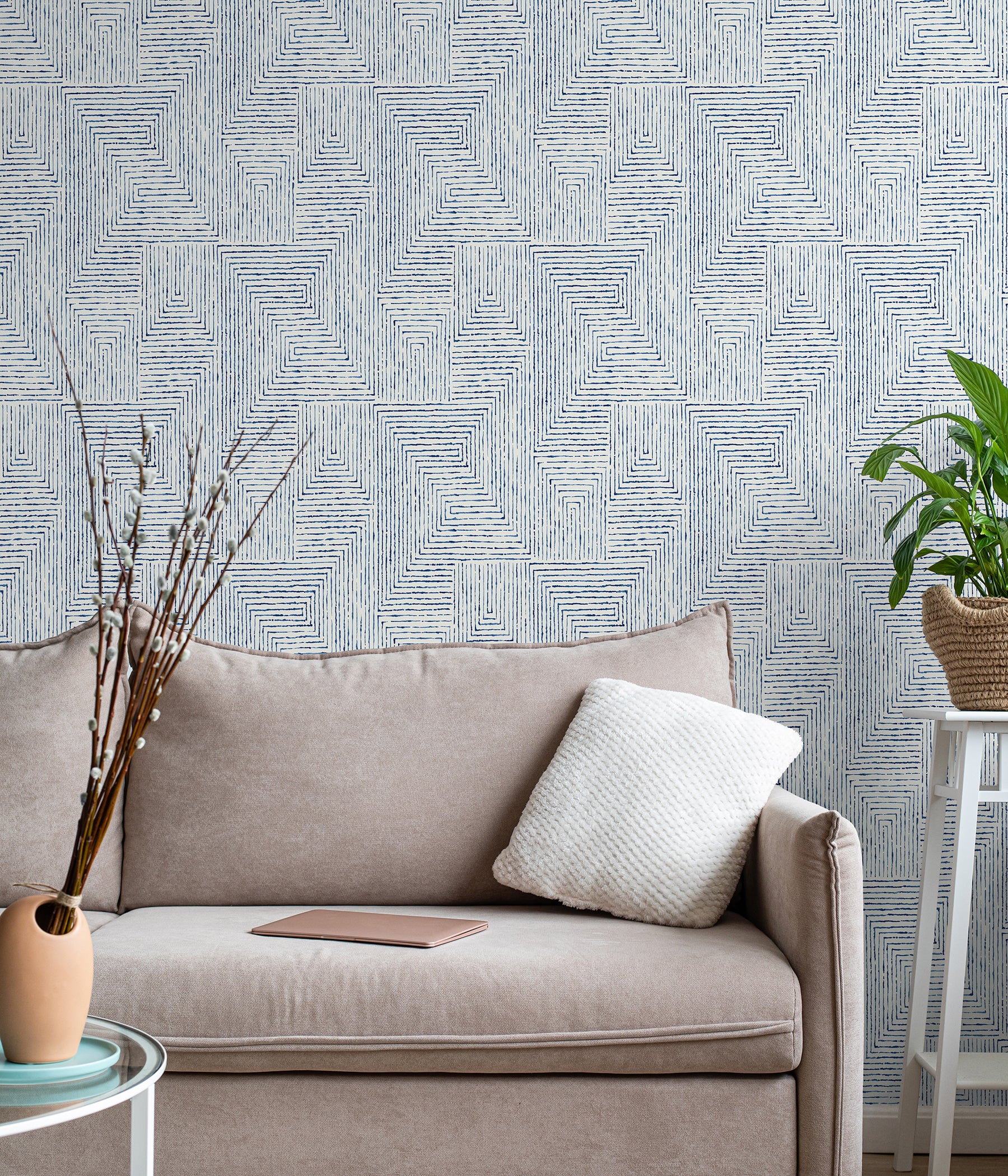 Ink P&S Wallpaper in a room setting