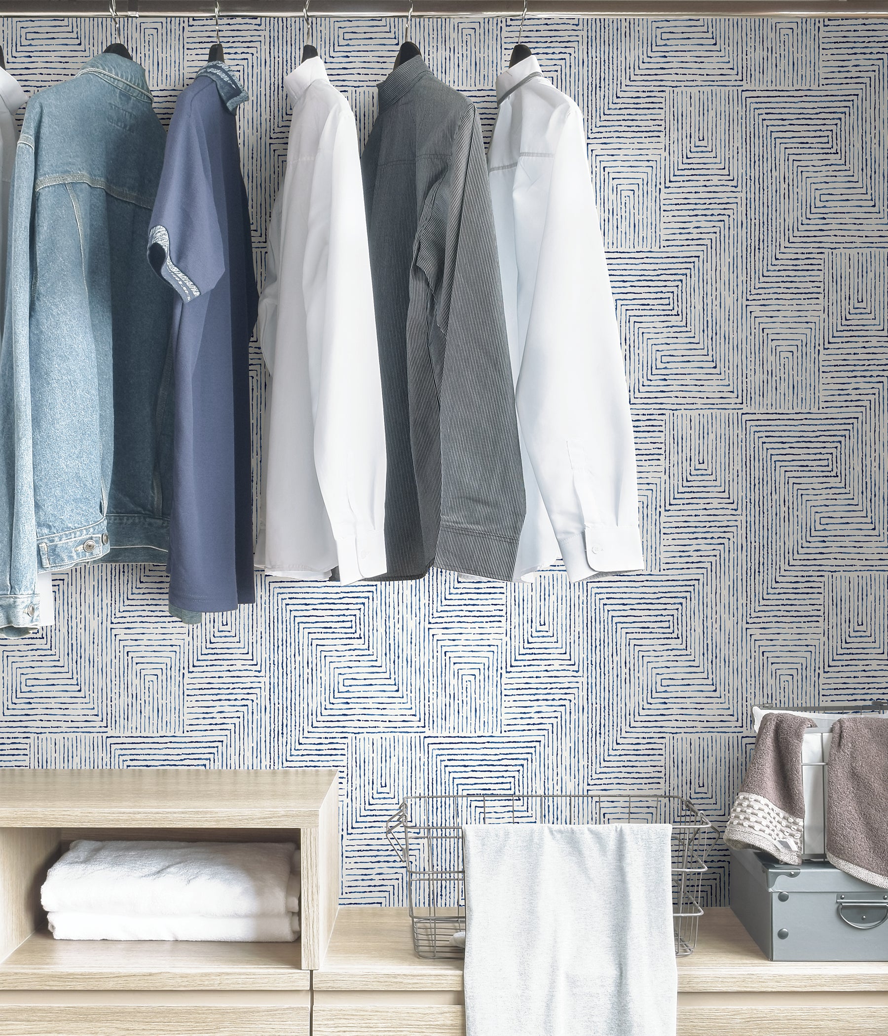 Ink P&S Wallpaper in a room setting