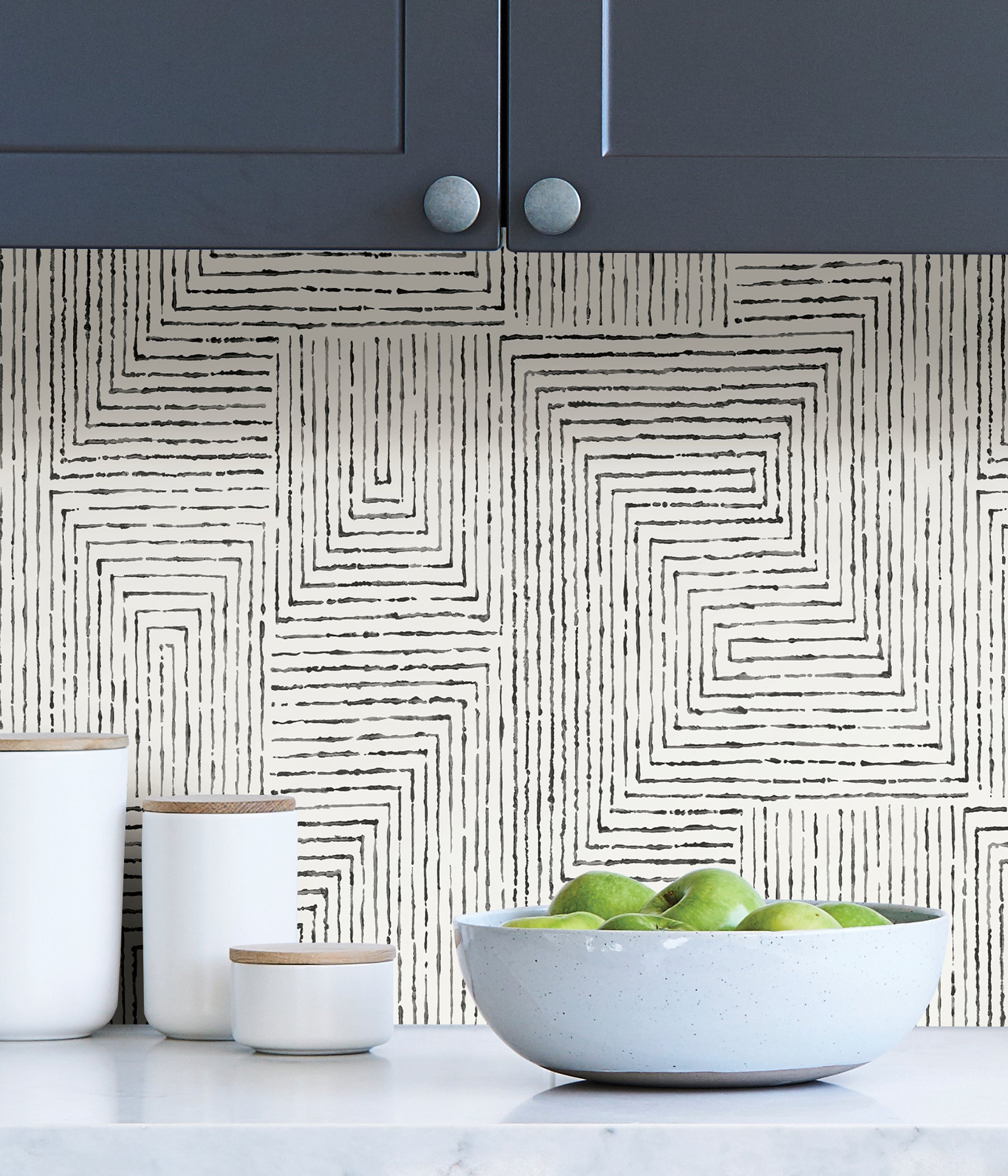 Ink P&S Wallpaper in a room setting