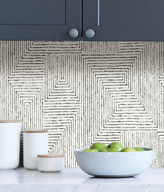 Ink P&S Wallpaper in a room setting