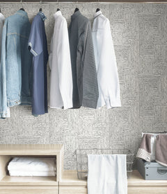 Ink P&S Wallpaper in a room setting