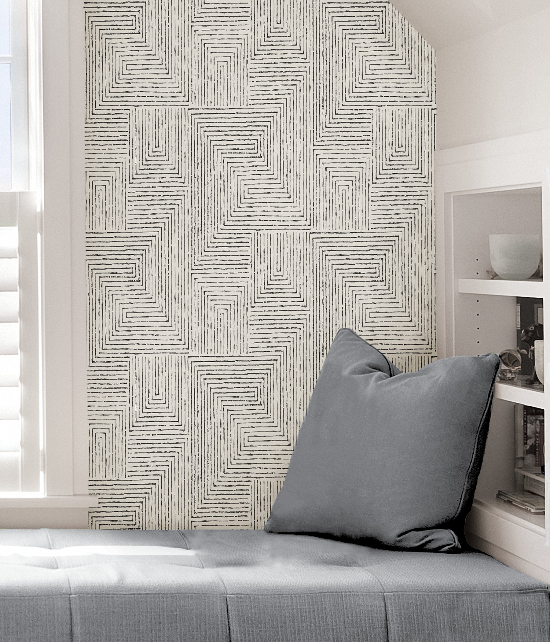 Ink P&S Wallpaper in a room setting