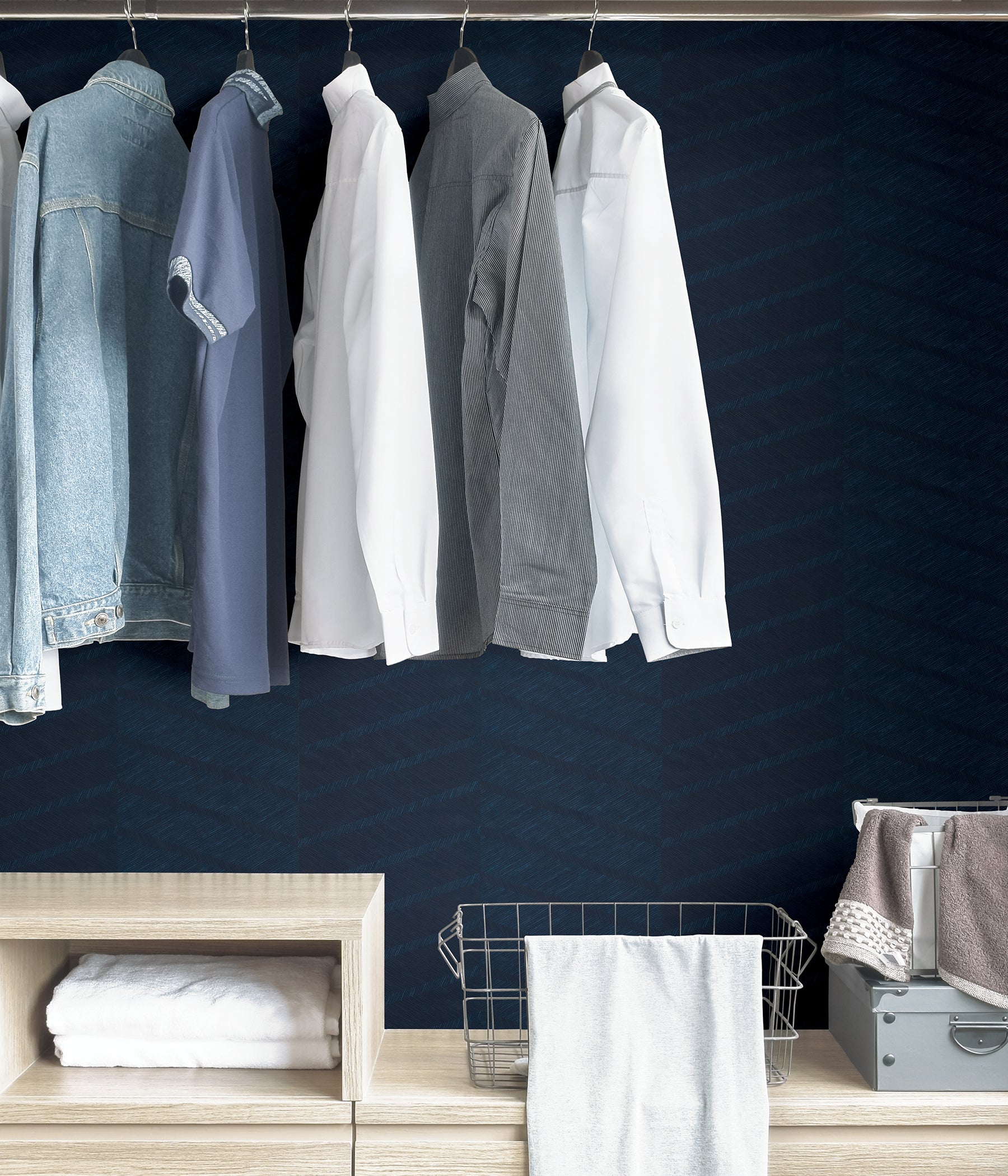 Wayward P&S Wallpaper in a room setting