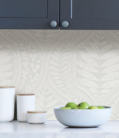 Foliate P&S Wallpaper in a room setting