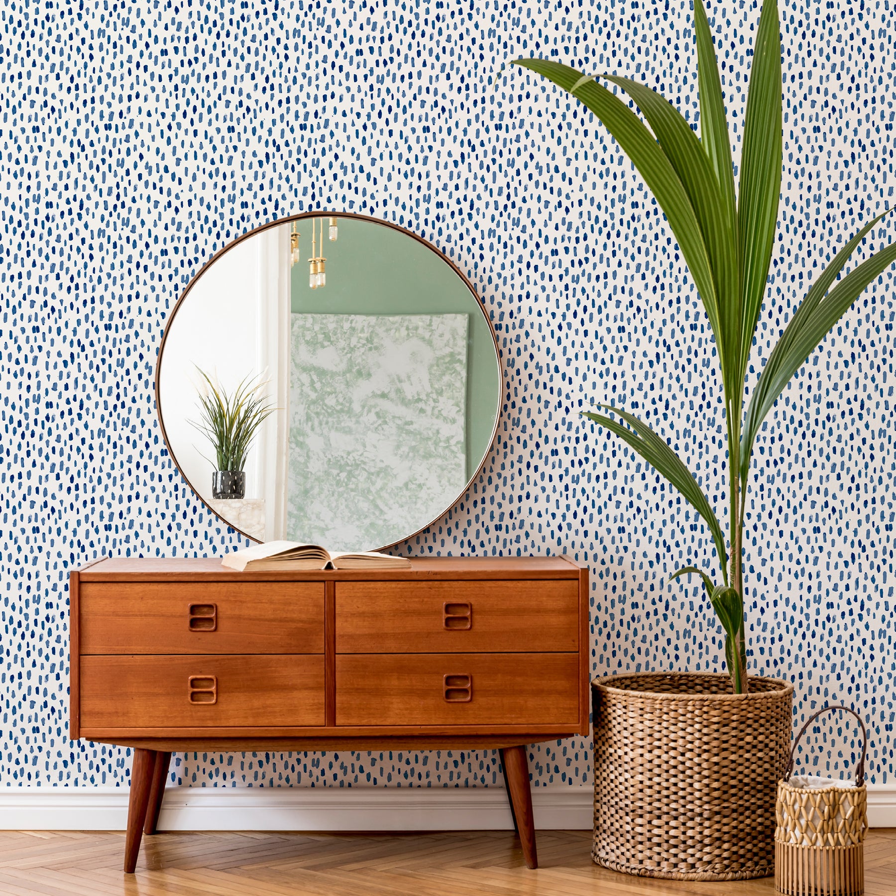 Bindu Peel and stick wallpaper in a room setting