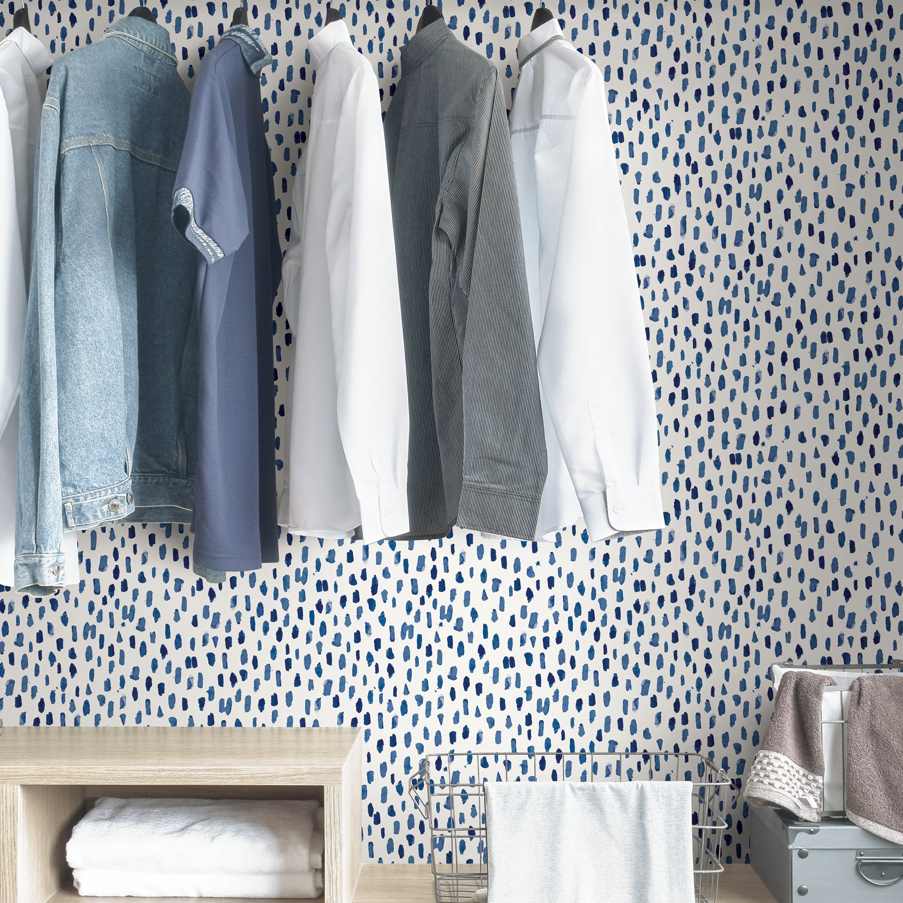 Bindu Peel and stick wallpaper in a room setting