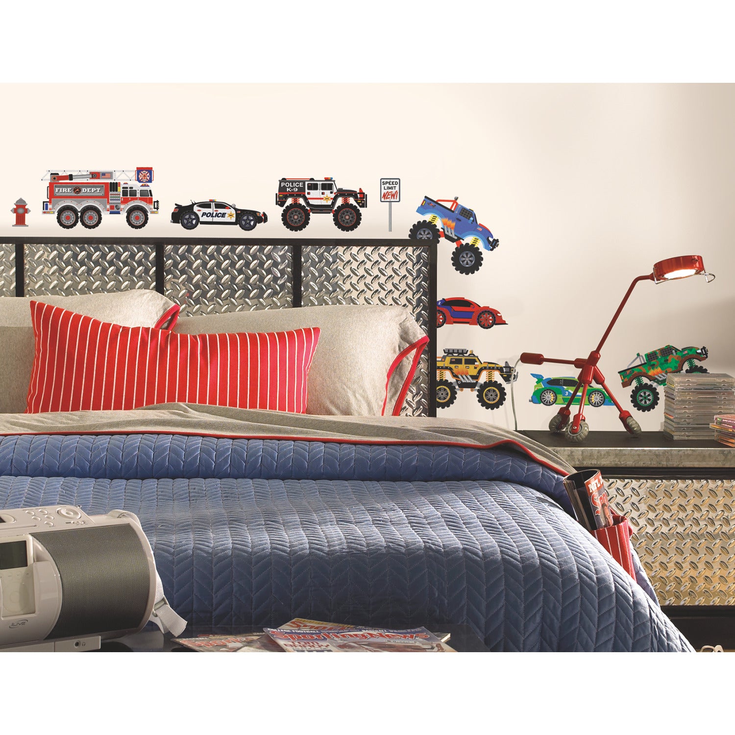 New Speed Limit Trucks Wall Decals in a room setting