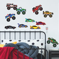 New Speed Limit Trucks Wall Decals in a room setting