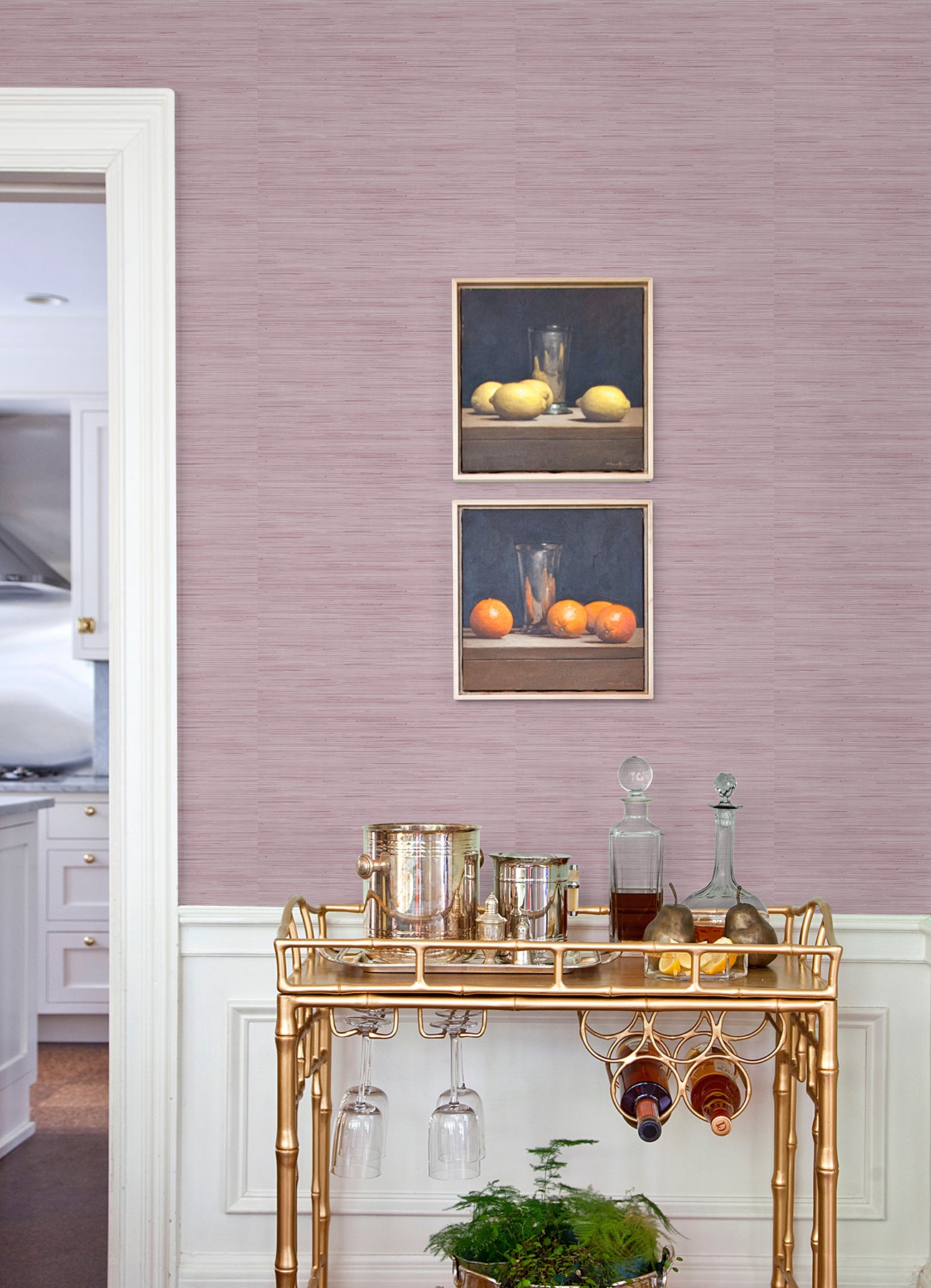 Classic Faux P&S Wallpaper in a room setting
