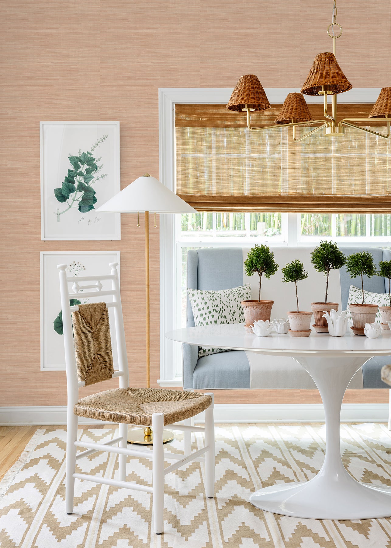 Classic Faux P&S Wallpaper in a room setting