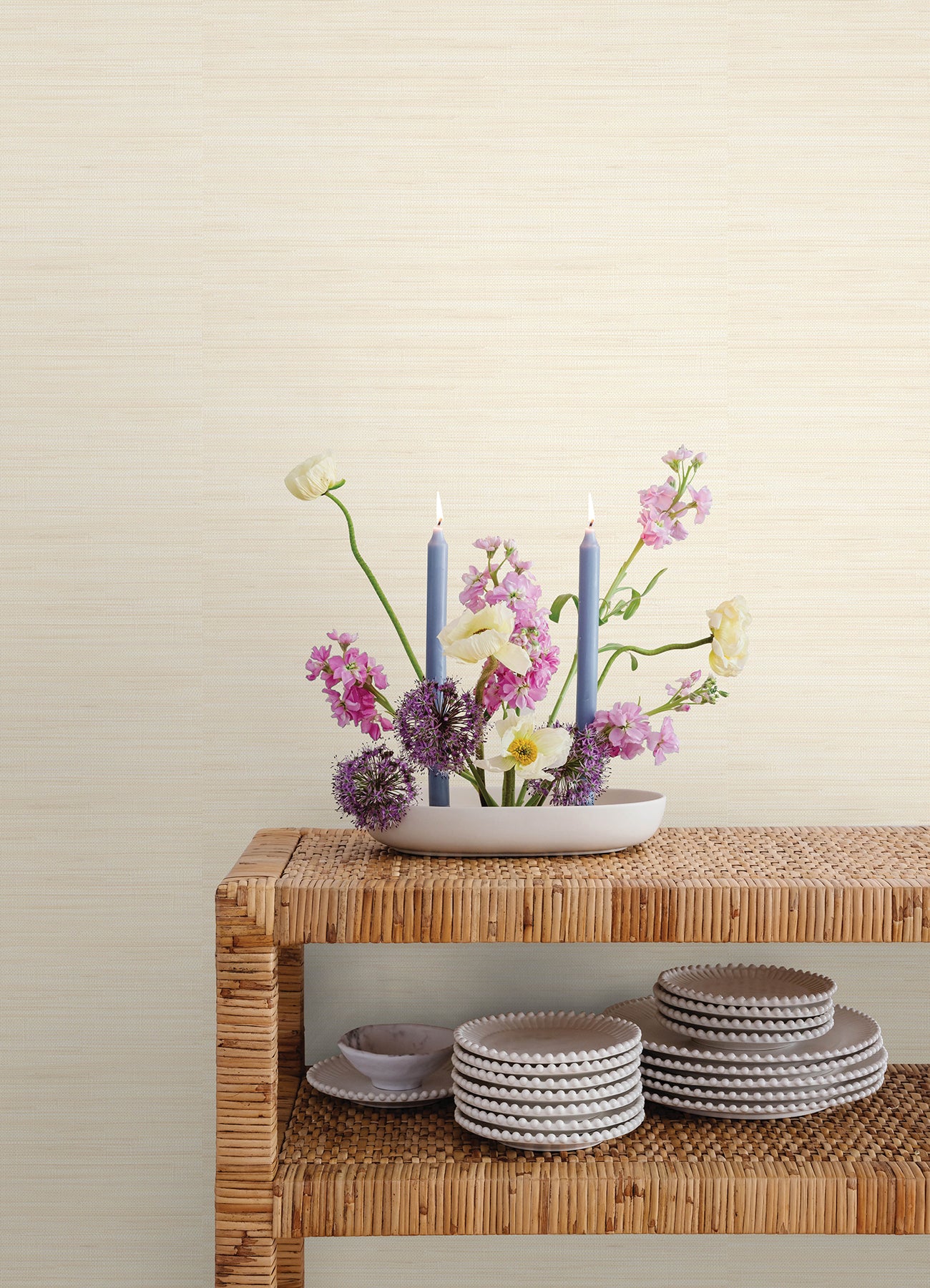 Classic Faux P&S Wallpaper in a room setting