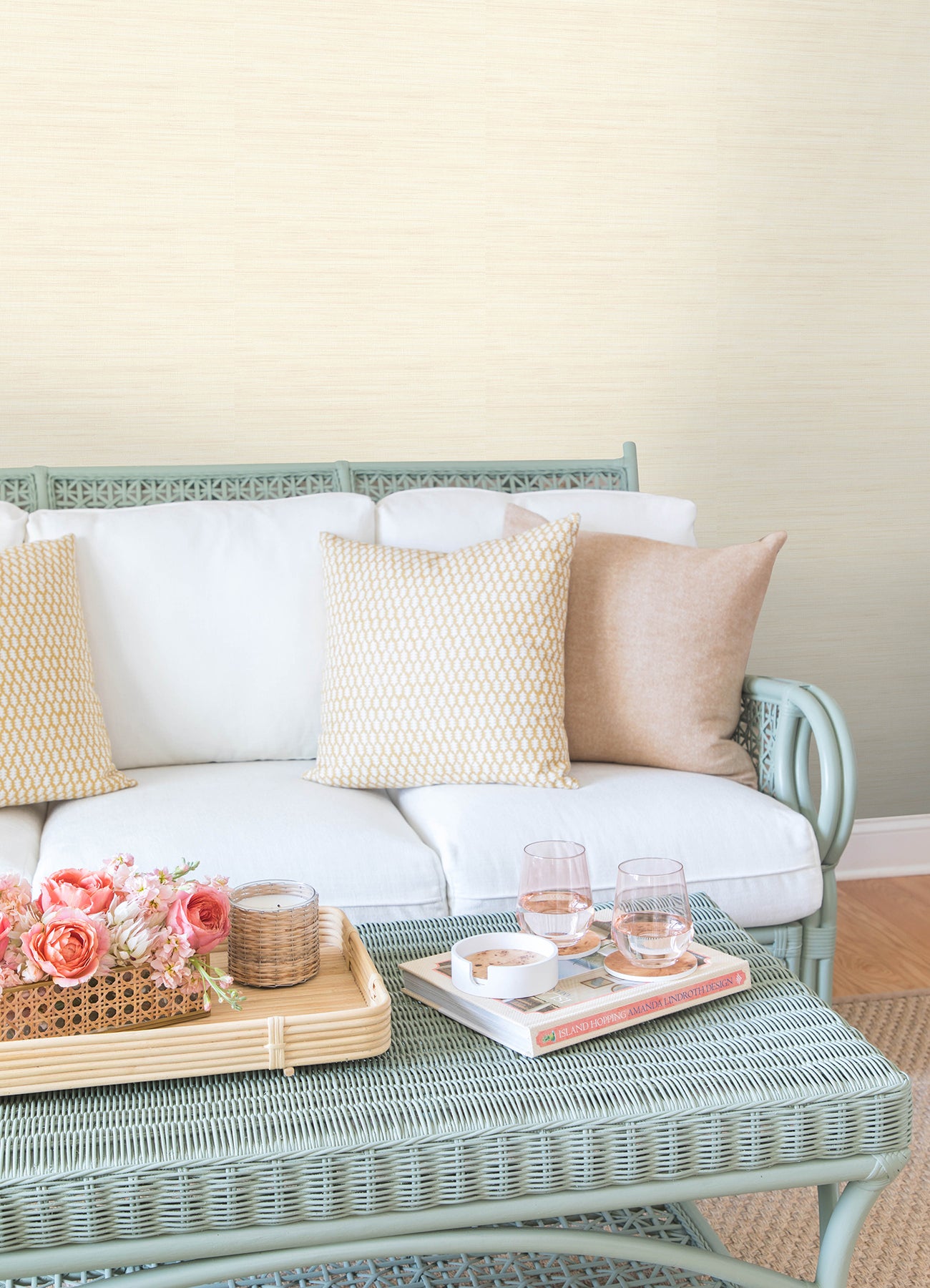 Classic Faux P&S Wallpaper in a room setting