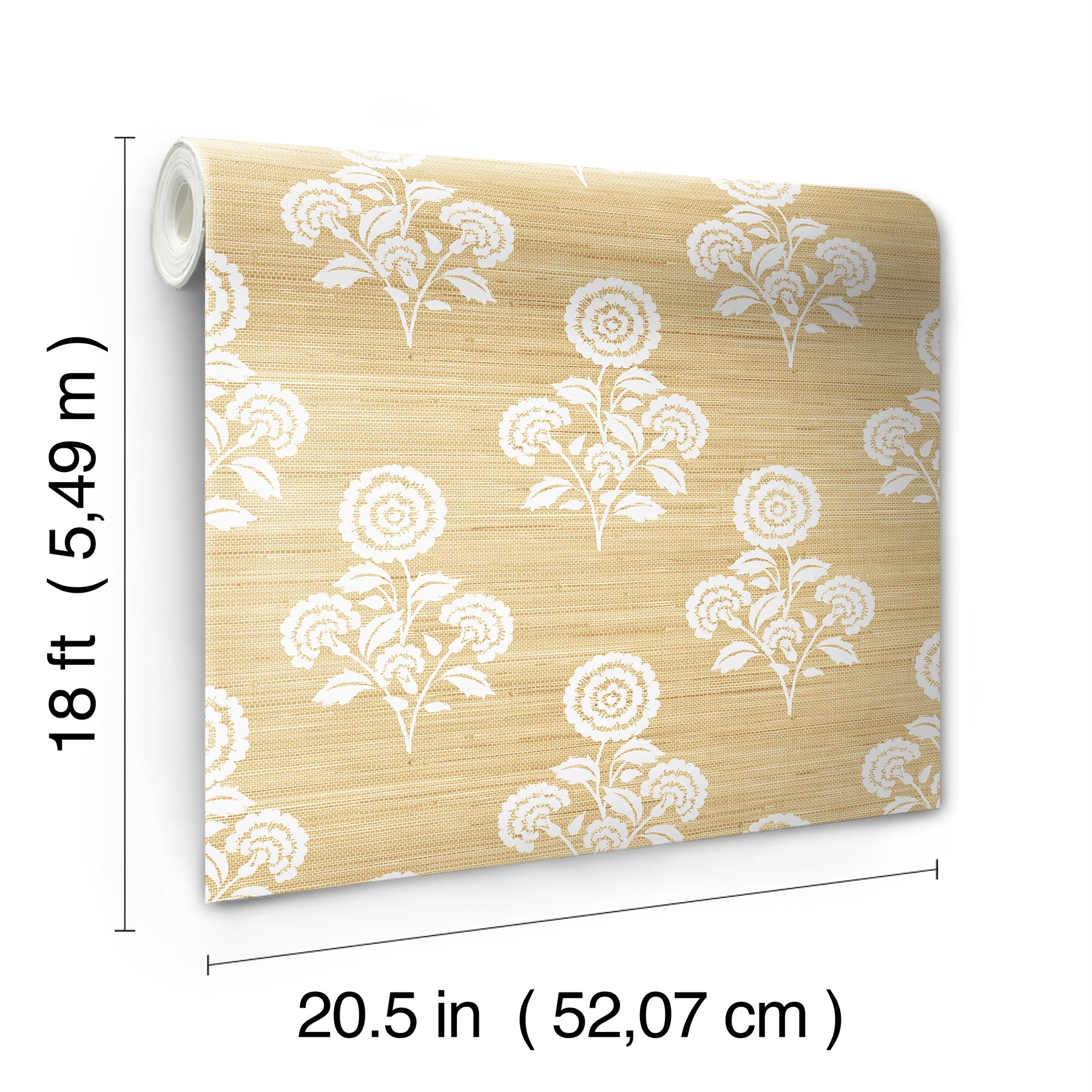Flourish Block Print P&S Wallpaper - dimensions