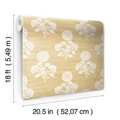 Flourish Block Print P&S Wallpaper - dimensions