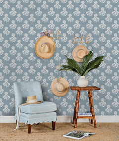 Flourish Block Print P&S Wallpaper in a room setting