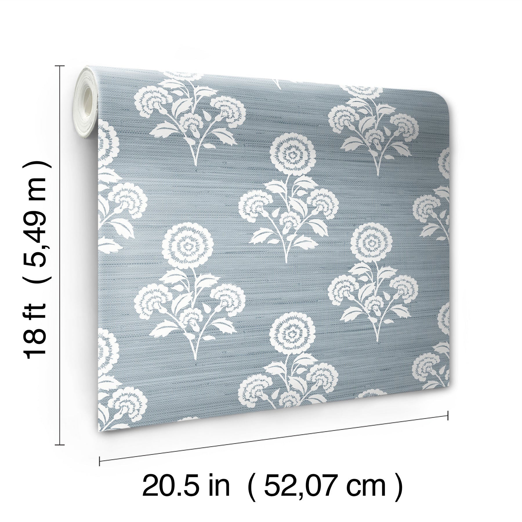 Flourish Block Print P&S Wallpaper - dimensions