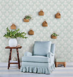 Flourish Block Print P&S Wallpaper in a room setting