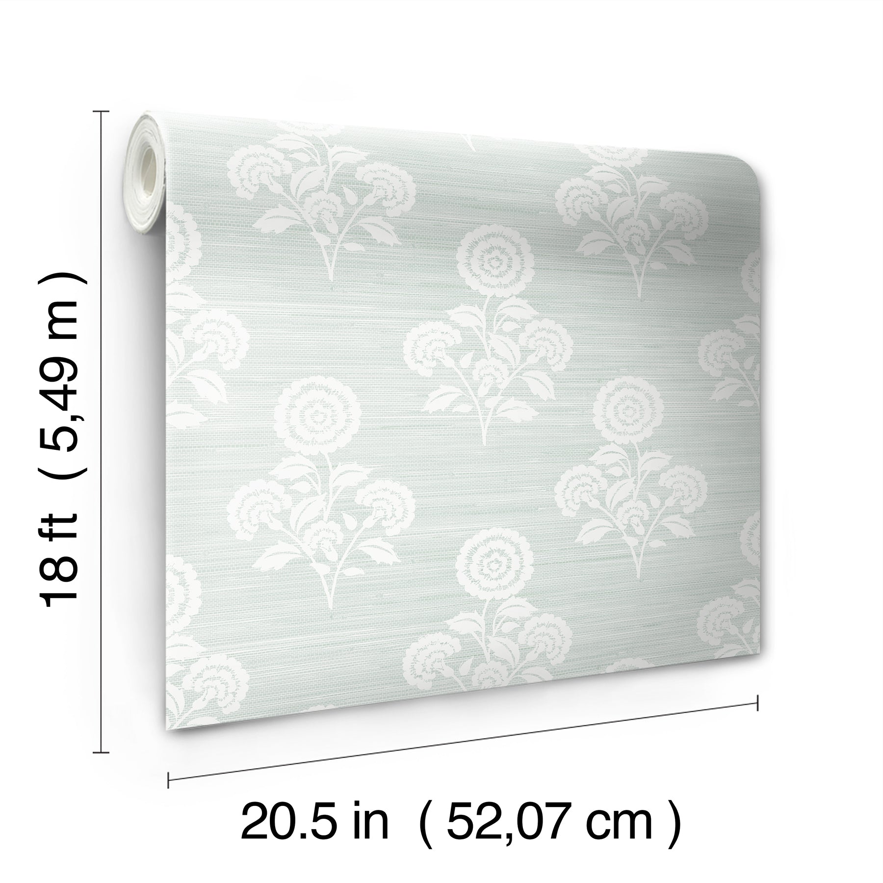 Flourish Block Print P&S Wallpaper - dimensions
