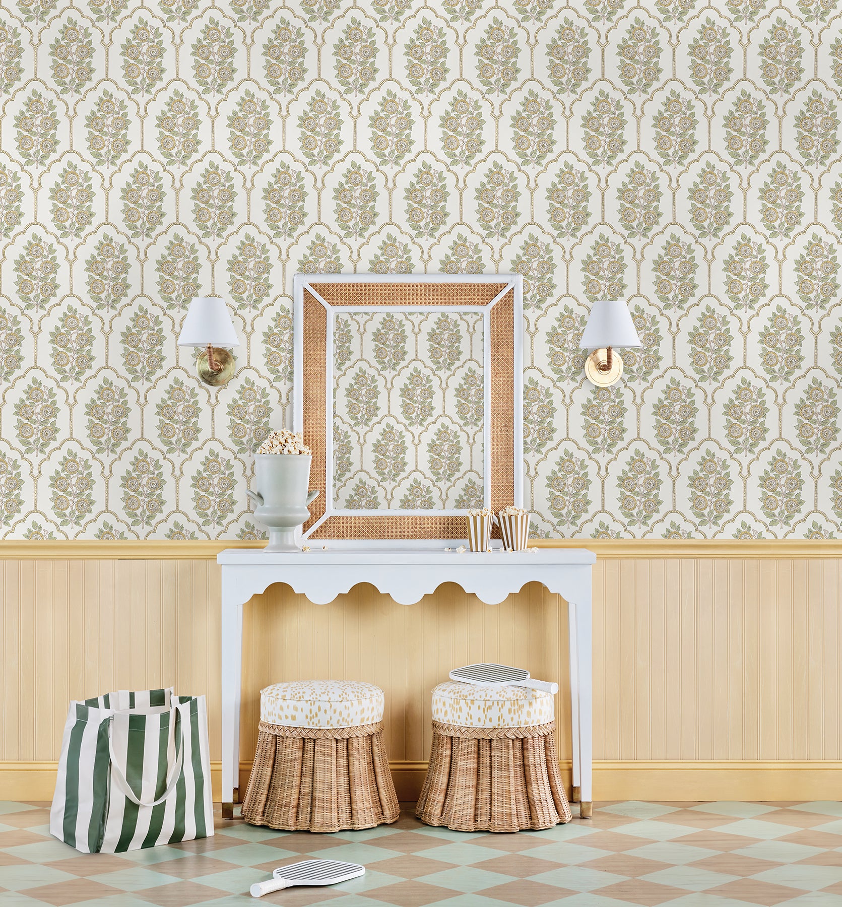 Floral Bazaar P&S Wallpaper in a room setting