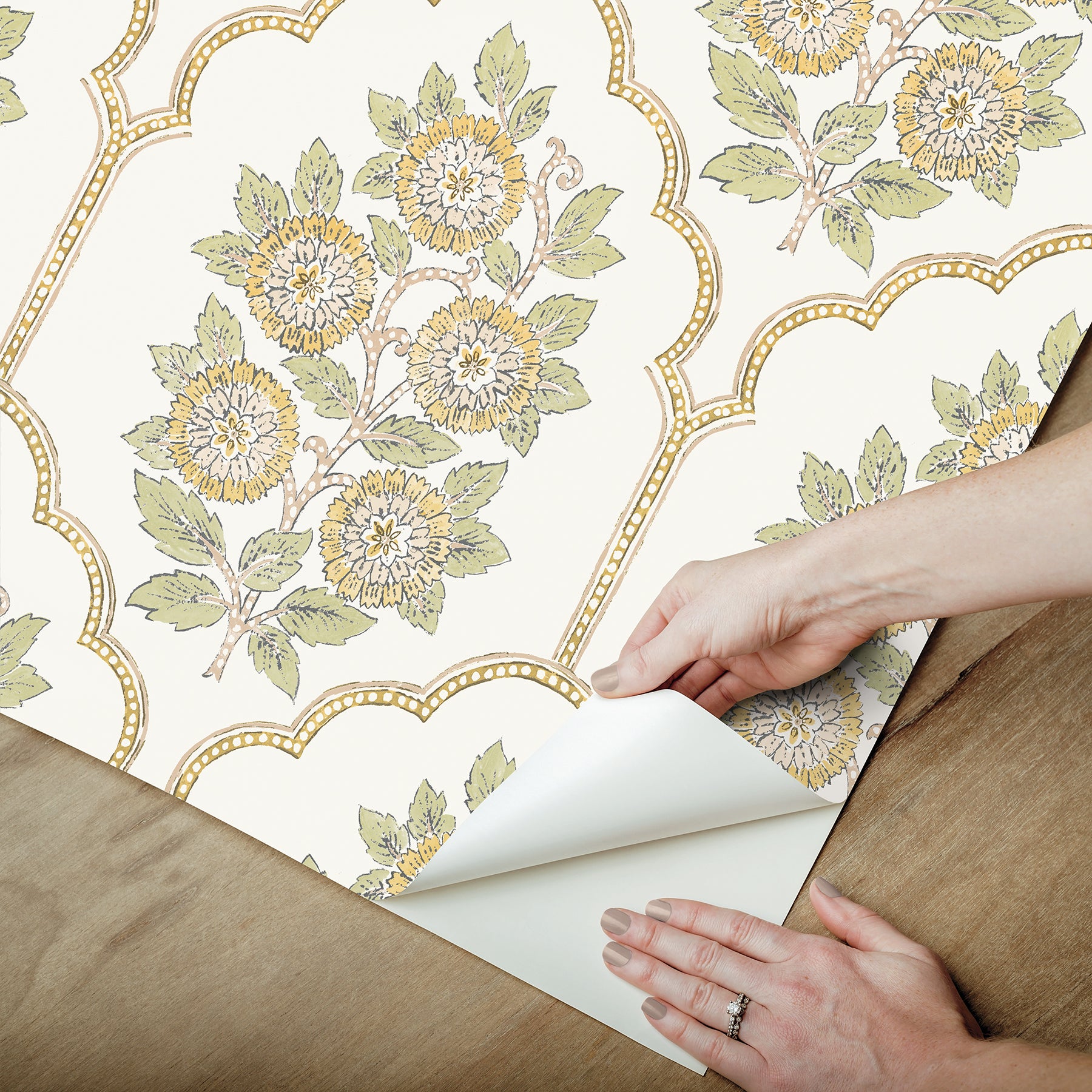 Floral Bazaar peel and stick wallpaper - how to peel