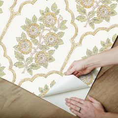Floral Bazaar peel and stick wallpaper - how to peel