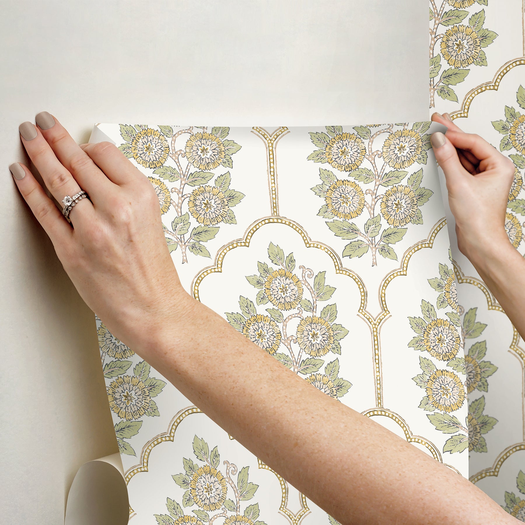 Floral Bazaar P&S Wallpaper stick step