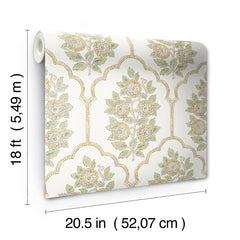Floral Bazaar peel and stick wallpaper - dimensions