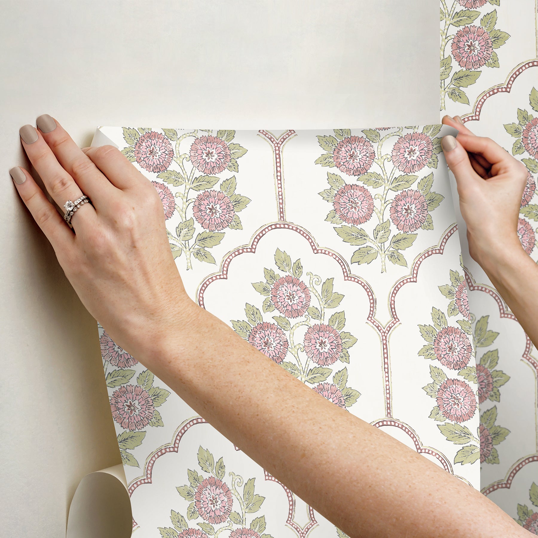 Floral Bazaar peel and stick wallpaper - how to stick