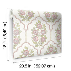 Floral Bazaar peel and stick wallpaper - dimensions
