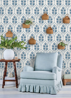 Floral Bazaar peel and stick wallpaper in a room setting