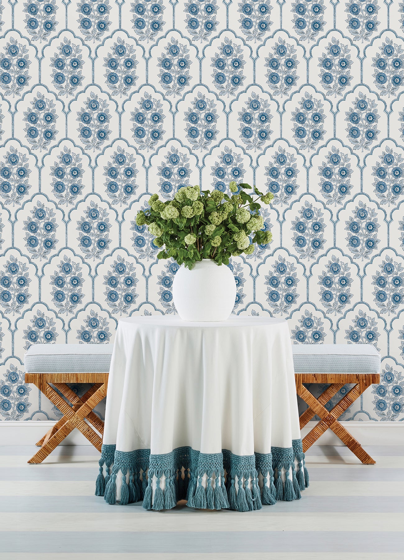 Floral Bazaar peel and stick wallpaper in a room setting