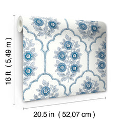 Floral Bazaar peel and stick wallpaper - dimensions