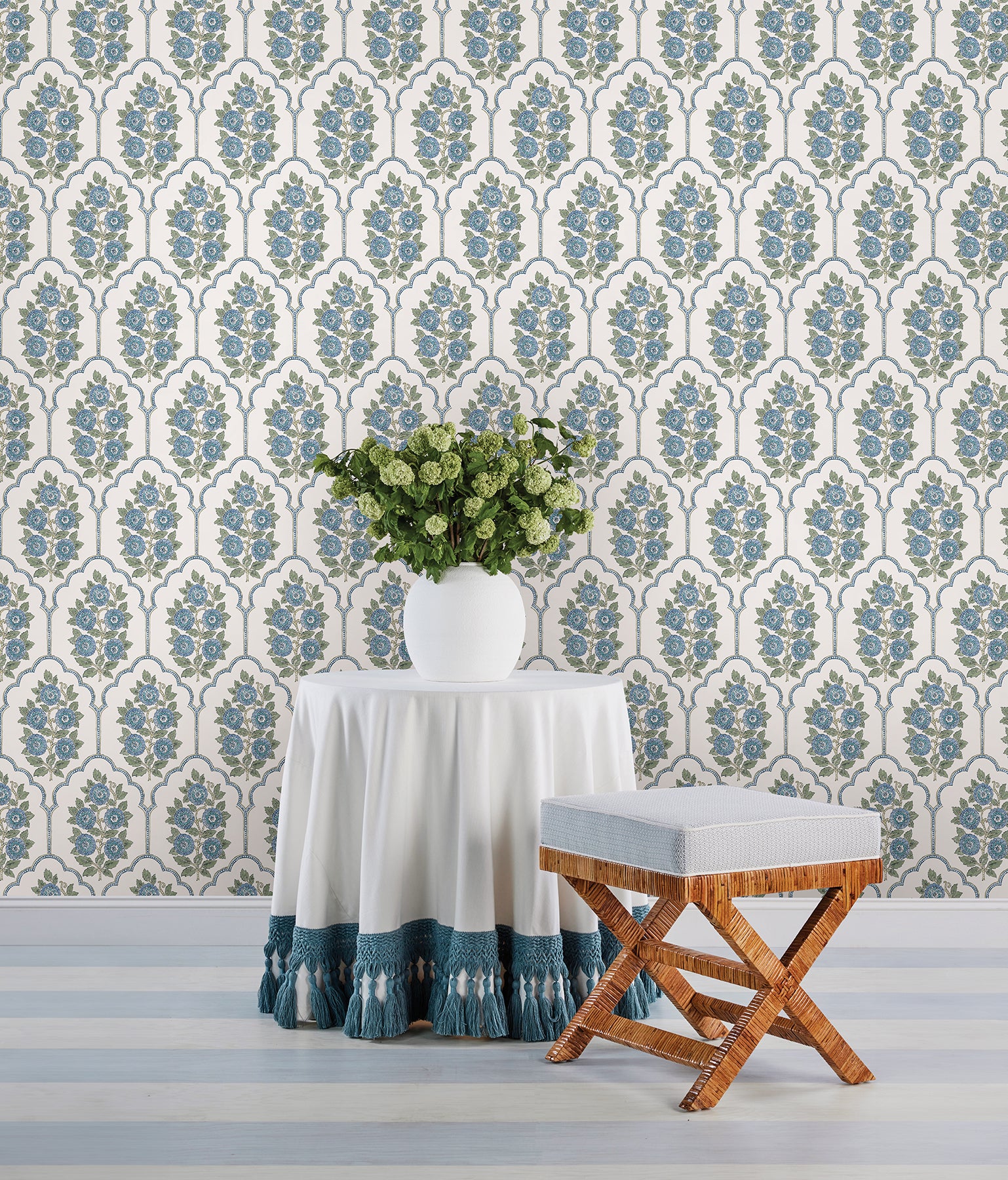 Floral Bazaar peel and stick wallpaper in a room setting