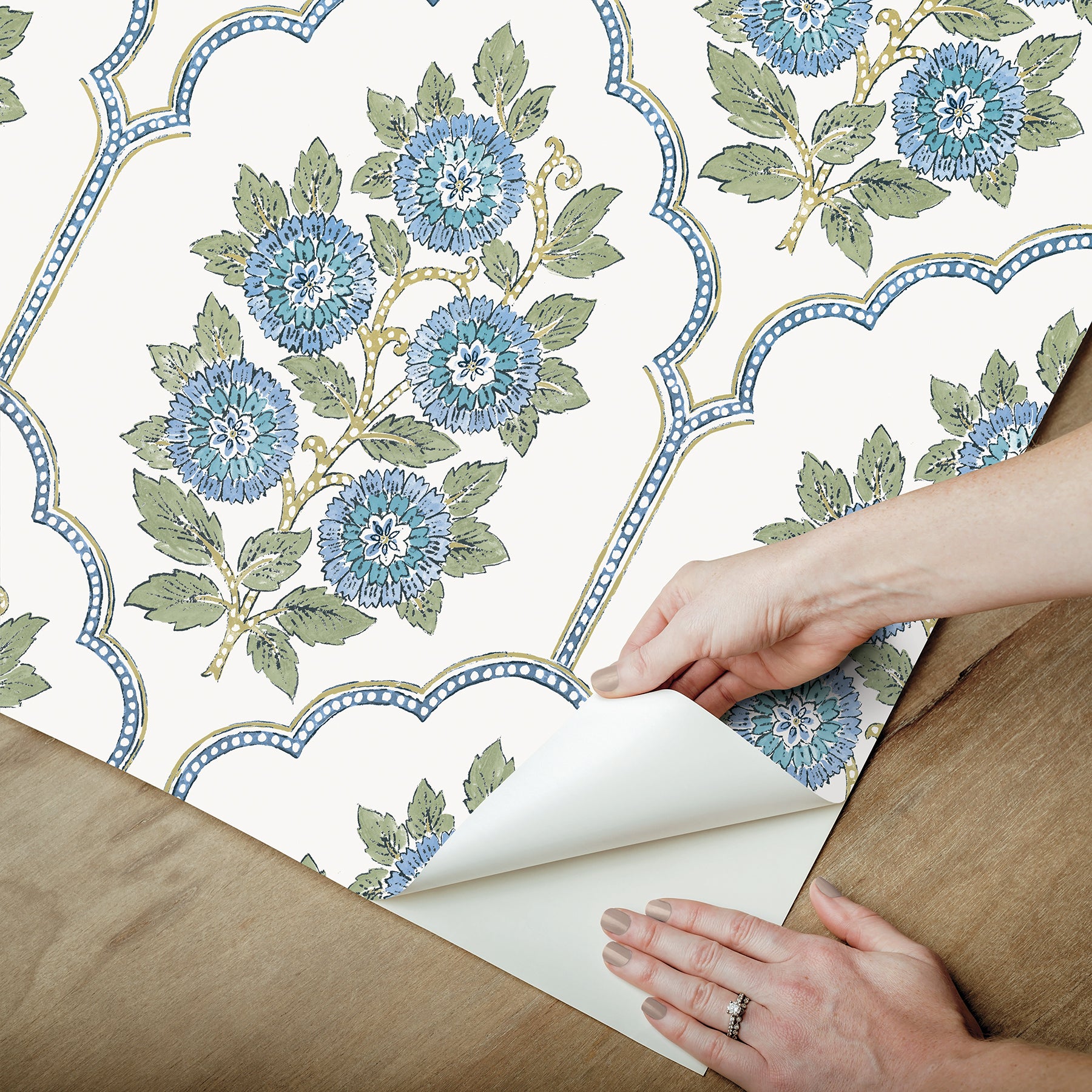 Floral Bazaar peel and stick wallpaper - how to peel