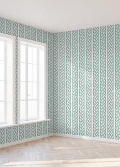 Bamboo Trellis Peel and stick wallpaper in a room setting
