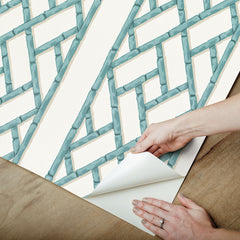 Bamboo Trellis Peel and stick wallpaper - how to peel